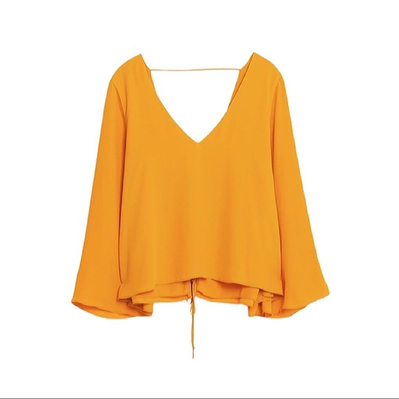 ZARA | Bell Sleeve Flowy Blouse Top - Picture 1 of 5